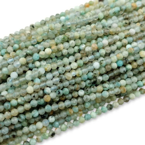 Amazonite multicoloured faceted ball 3 mm cord Amazonite multicoloured faceted ball 3 mm cord