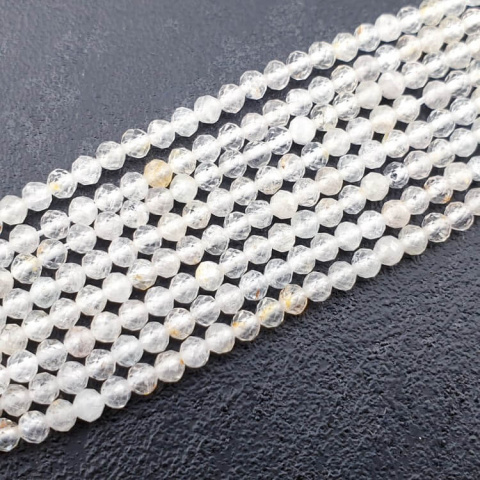 White topaz faceted ball 3.5 mm strand White topaz faceted ball 3.5 mm strand