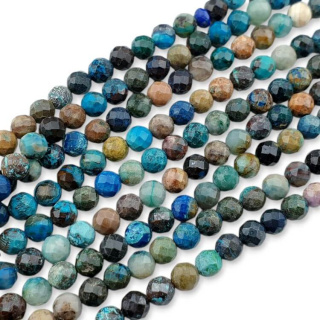 Chrysocola faceted ball 4.5 mm string