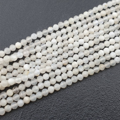 Moonstone white faceted ball 3 mm string Moonstone white faceted ball 3 mm string