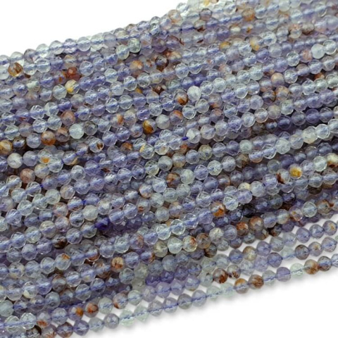 Kwarc fioletowy kula fasetowana 3 mm sznur Kwarc fioletowy kula fasetowana 3 mm sznur