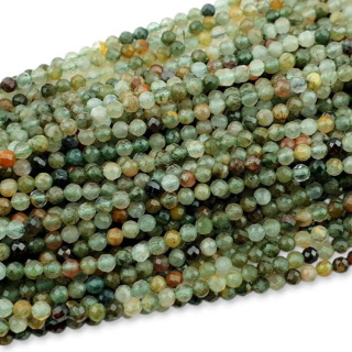 Green quartz faceted ball 3 mm strand