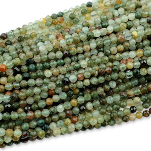 Green quartz faceted ball 3 mm strand Green quartz faceted ball 3 mm strand