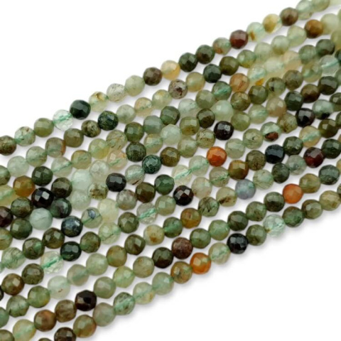 Green quartz faceted ball 3 mm strand Green quartz faceted ball 3 mm strand