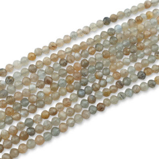Prehnite faceted ball 3.5 mm cord