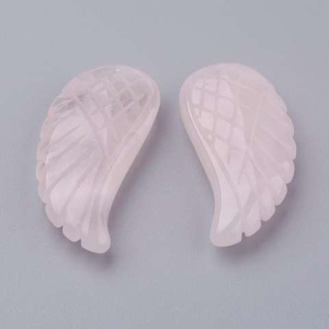 Pink quartz wing with hole 37x17 mm 1 pc Pink quartz wing with hole 37x17 mm 1 pc
