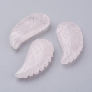 Pink quartz wing with hole 37x17 mm 1 pc