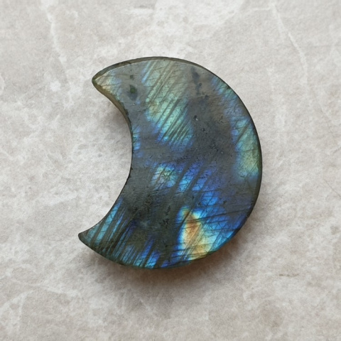 Labradorite cabochon moon 31x26 mm no 180 Labradorite cabochon moon 31x26 mm no 180