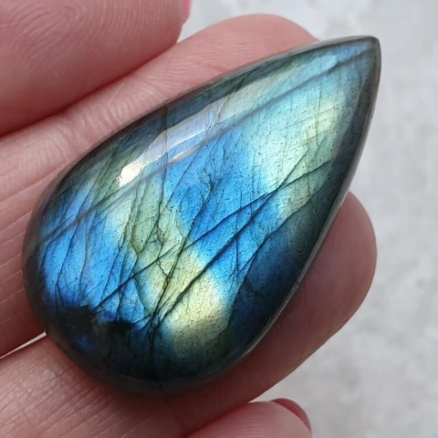 Labradorite cabochon 37x21 mm no. B254 Labradorite cabochon 37x21 mm no. B254