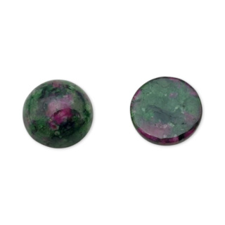 Zoisite with ruby cabochon fi 12 mm 1 pc