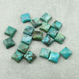 Tibetan turquoise cabochon square 6x6 mm 1 pc.