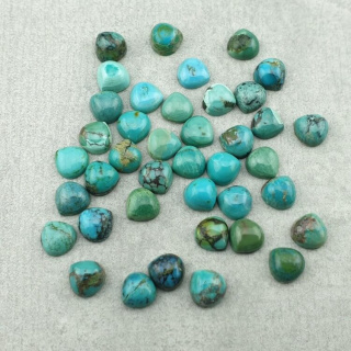 Tibetan turquoise cabochon teardrop 6x6 mm 1 pc.