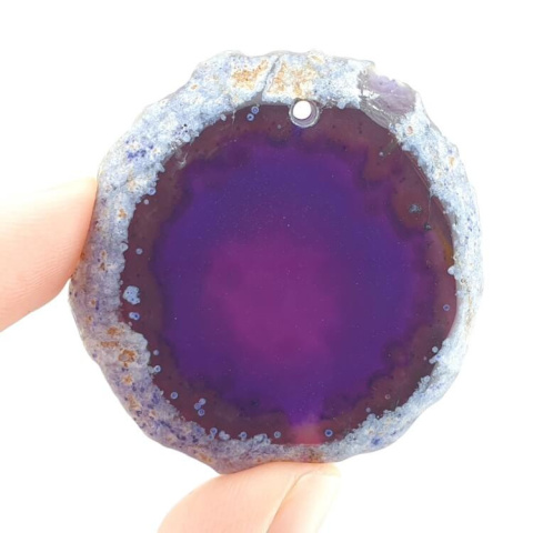 Agate slice with hole 44x41 mm no 443 Agate slice with hole 44x41 mm no 443