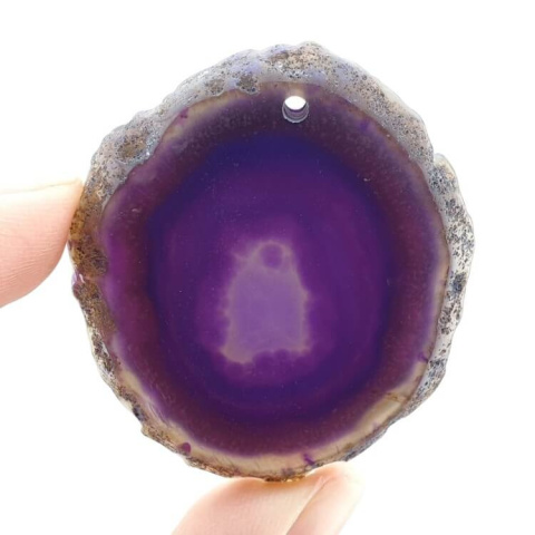 Agate slice with hole 46x41 mm no 415 Agate slice with hole 46x41 mm no 415
