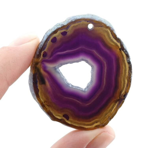 Agate slice with hole 47x41 mm no 396 Agate slice with hole 47x41 mm no 396