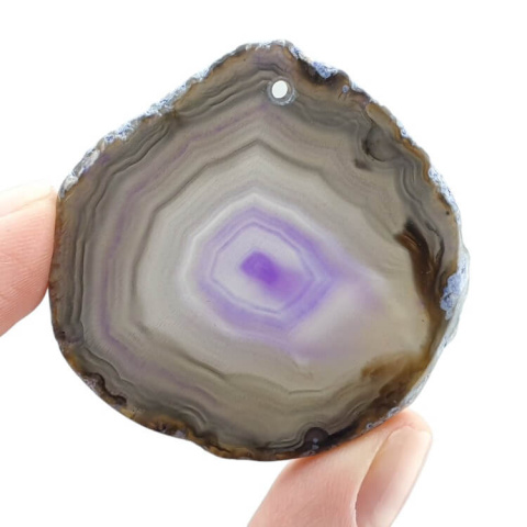 Agate slice with hole 47x47 mm no. 407 Agate slice with hole 47x47 mm no. 407