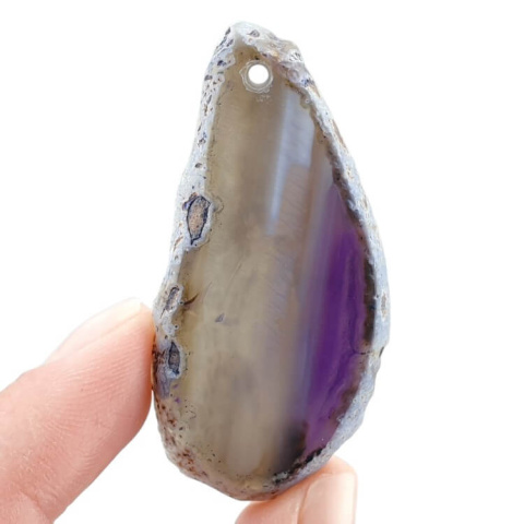 Agate slice with hole 50x25 mm no 411 Agate slice with hole 50x25 mm no 411