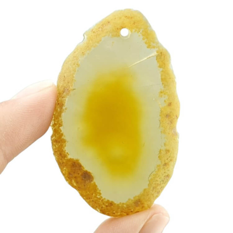 Agate slice with hole 54x34 mm no 375 Agate slice with hole 54x34 mm no 375