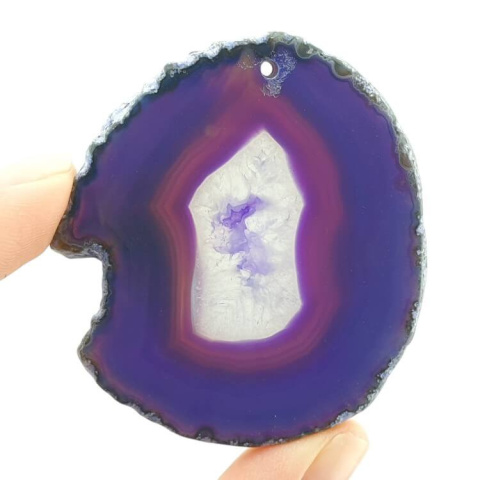 Agate slice with hole 58x53 mm no. 379 Agate slice with hole 58x53 mm no. 379