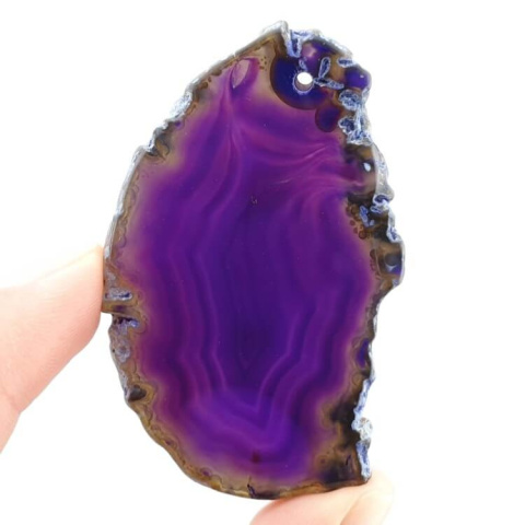 Agate slice with hole 61x38 mm no. 412 Agate slice with hole 61x38 mm no. 412