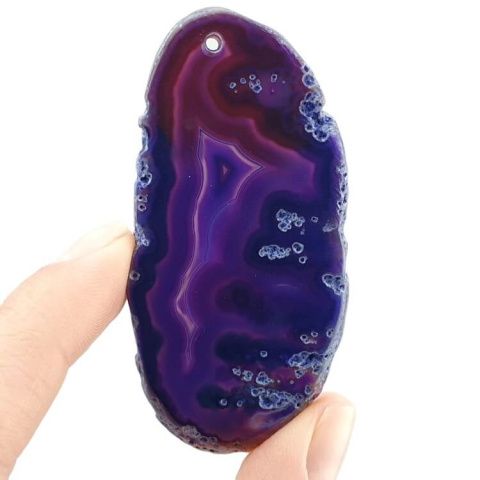 Agate slice with hole 68x34 mm no 387 Agate slice with hole 68x34 mm no 387