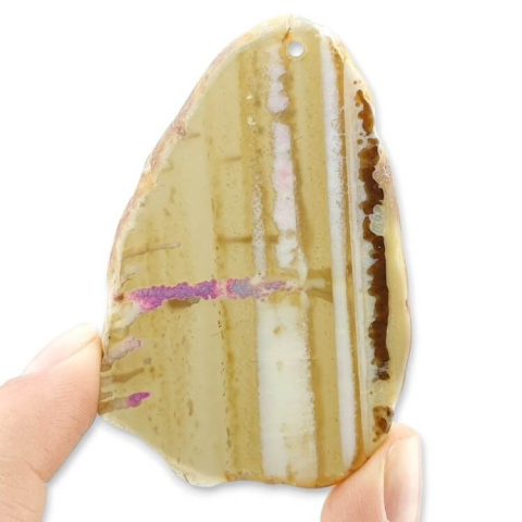 Agate slice with hole 68x45 mm no 334 Agate slice with hole 68x45 mm no 334