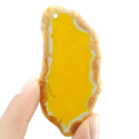 Agate slice with hole 69x33 mm no 376 Agate slice with hole 69x33 mm no 376