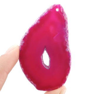 Agate slice with hole 71x43 mm no 462