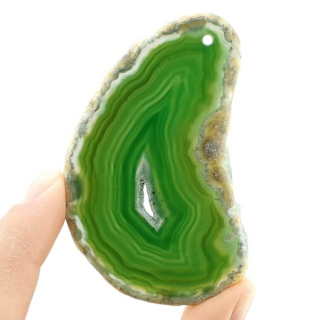 Agate slice with hole 71x43 mm no 521