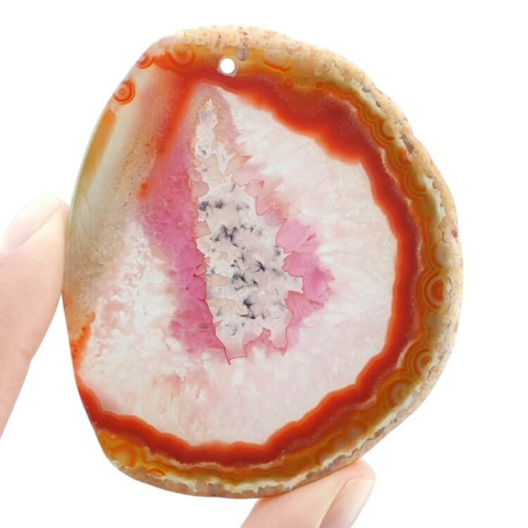 Agate slice with hole 71x60 mm no 474 Agate slice with hole 71x60 mm no 474
