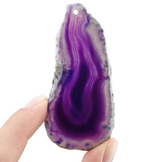 Agate slice with hole 72x35 mm no 381