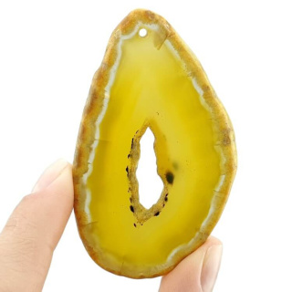 Agate slice with hole 72x43 mm no 358