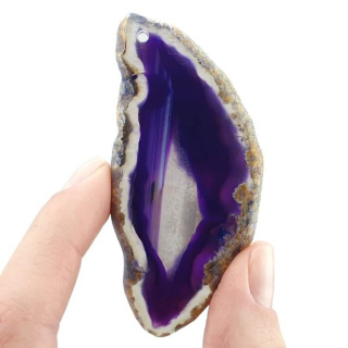 Agate slice with hole 73x34 mm no 380