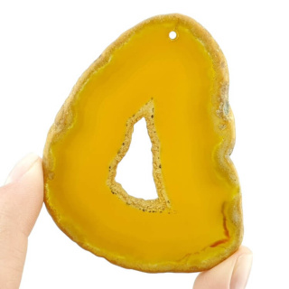Agate slice with hole 73x55 mm no 355