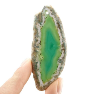 Agate slice with hole 74x31 mm no 551