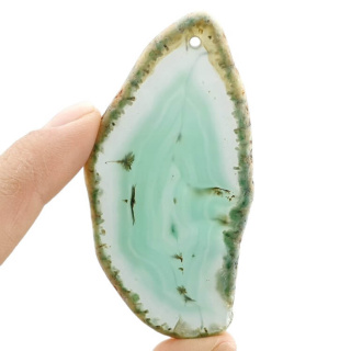 Agate slice with hole 74x38 mm no 546