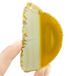 Agate slice with hole 74x44 mm no 343