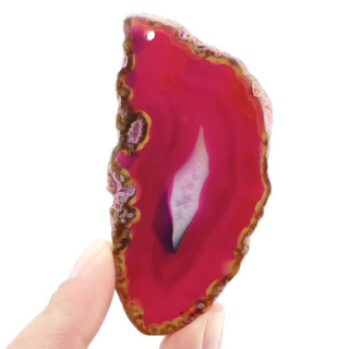 Agate slice with hole 77x39 mm no 459