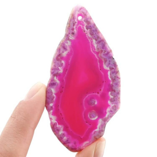 Agate slice with hole 78x40 mm no 465