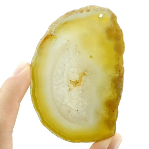 Agate slice with hole 82x55 mm no. 356 Agate slice with hole 82x55 mm no. 356