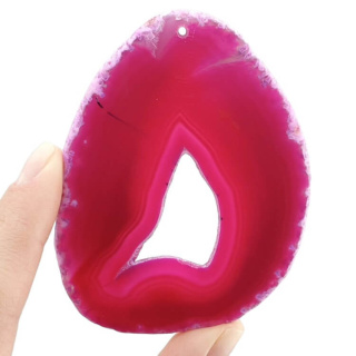Agate slice with hole 82x62 mm no. 450