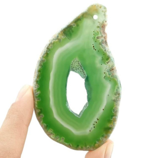 Agate slice with hole 85x51 mm no. 516