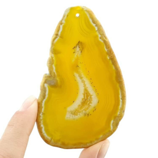 Agate slice with hole 87x54 mm no 360