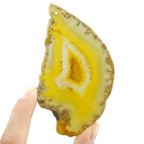Agate slice with hole 99x54 mm no 336