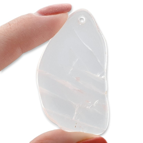 Pink quartz slice with hole 55x30 mm no 12 Pink quartz slice with hole 55x30 mm no 12