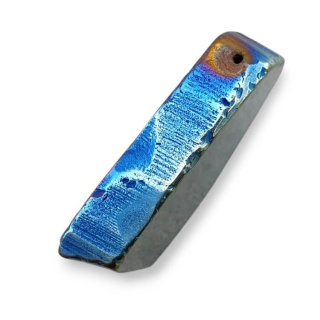 Titanium agate slice with hole 30x22 mm no 84