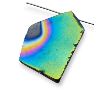 Titanium agate slice with hole 31x23 mm no 254