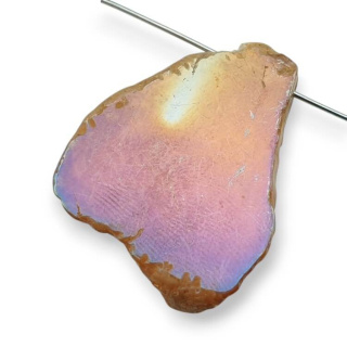 Titanium agate slice with hole 31x24 mm no 334