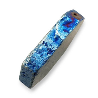 Titanium agate slice with hole 31x24 mm no 65