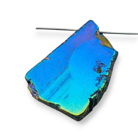 Titanium agate slice with hole 32x23 mm no 282 Titanium agate slice with hole 32x23 mm no 282